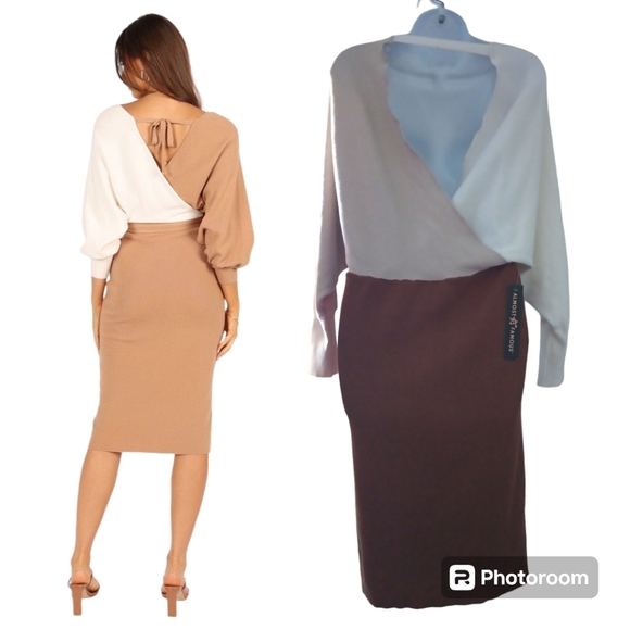 Almost Famous Block Neutral Color Long sleeve Dress . Size XL - Picture 5 of 13